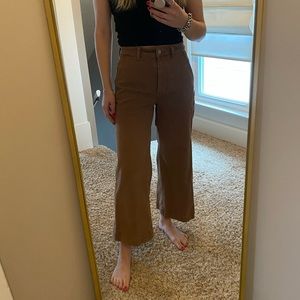 Everlane Wide Leg Crop Pants in Ochre